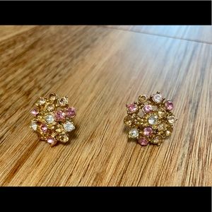 Pink and gold earrings